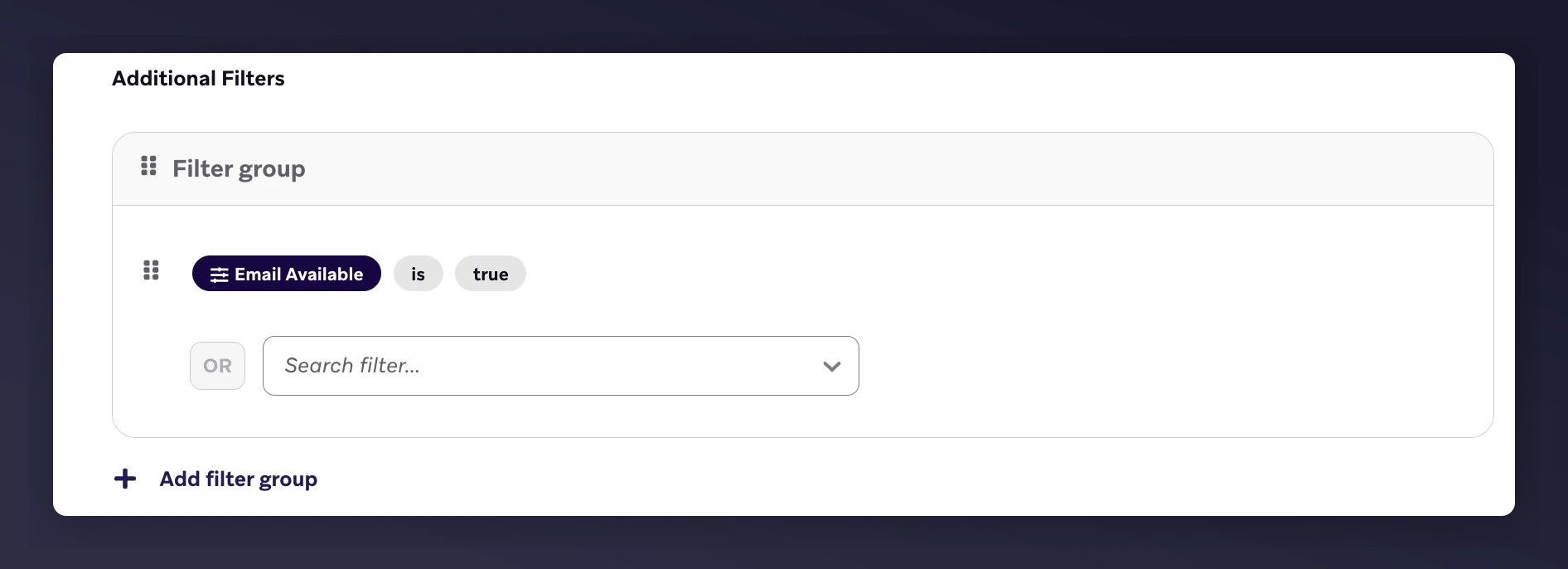 Braze target audience with email available filter