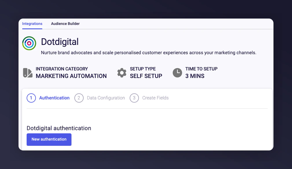 New authentication button in Mention Me