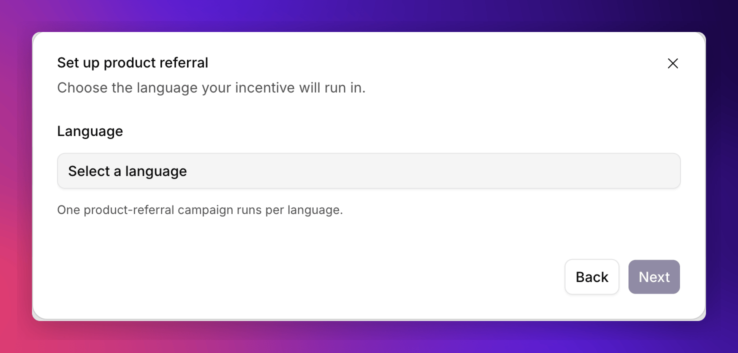 Language step with a language combobox