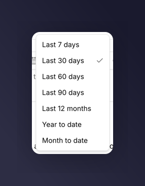 Time period dropdown