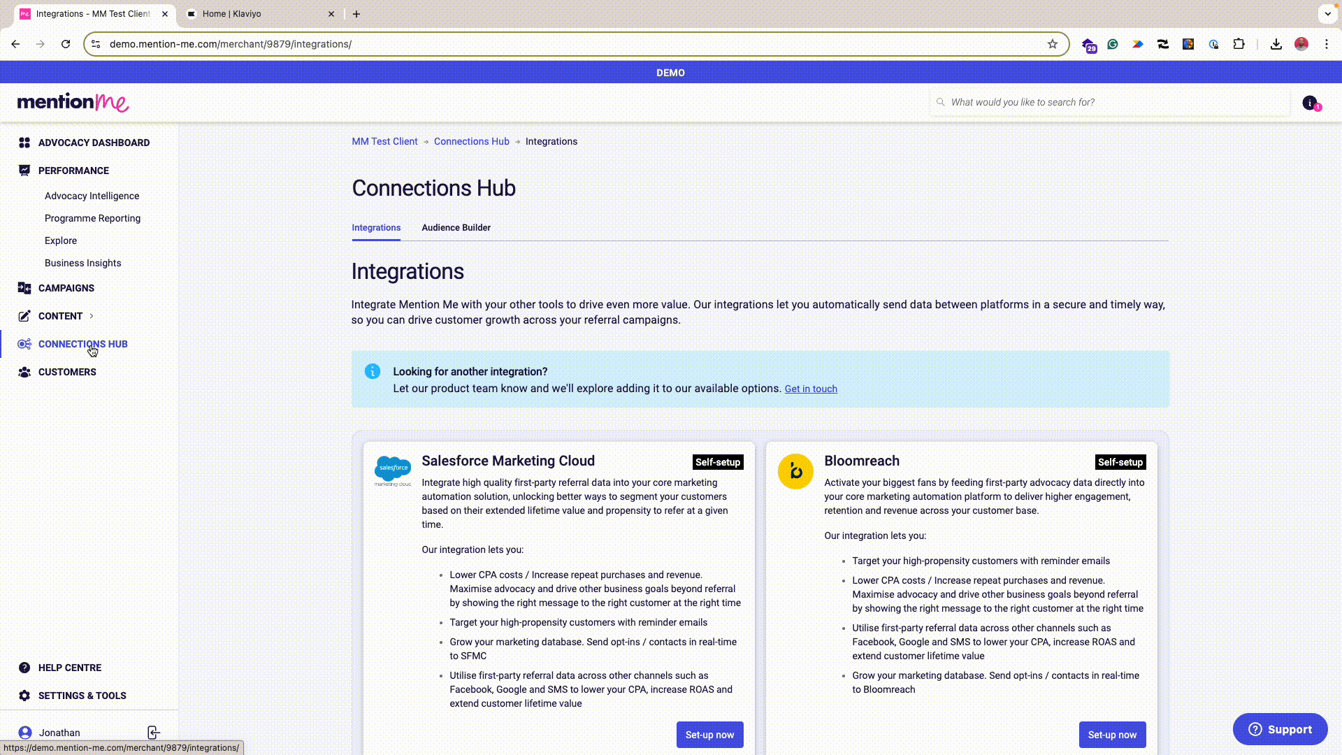 Klaviyo integration setup walkthrough