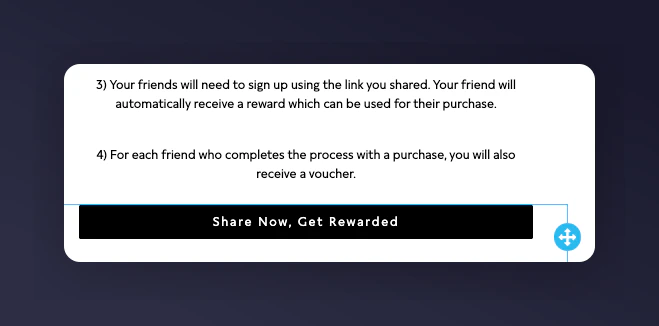 Referral landing page URL with personalisation parameters