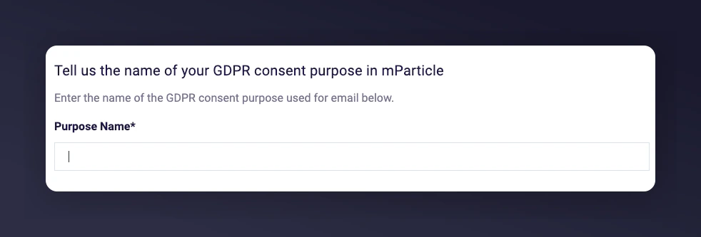 GDPR consent purpose category field in Mention Me