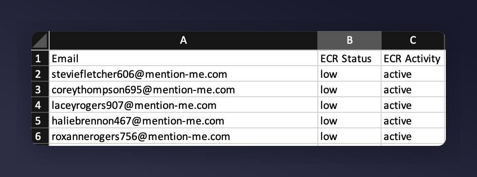 Formatted CSV column layout for SFMC import