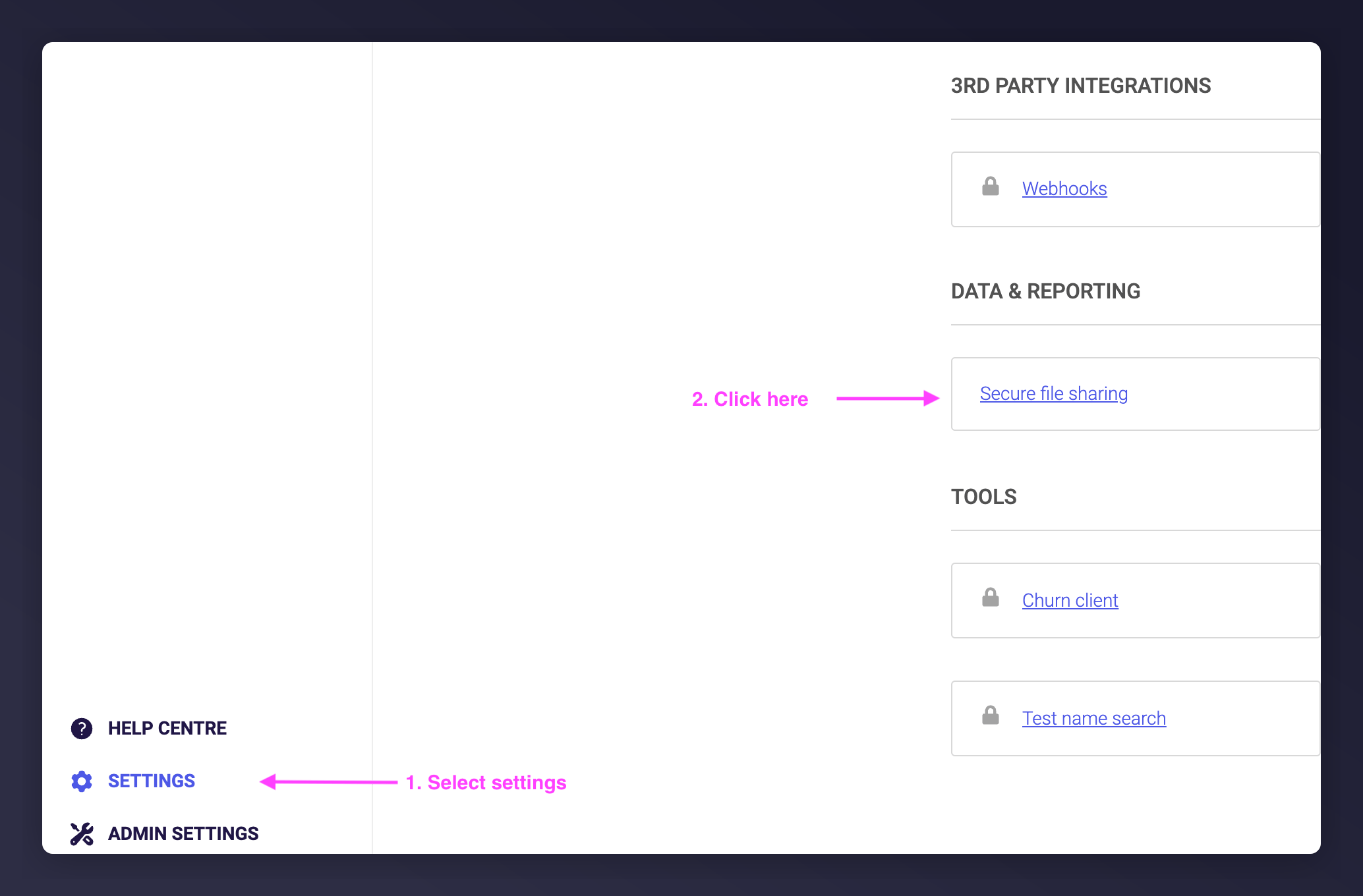 Secure file transfer download in Mention Me