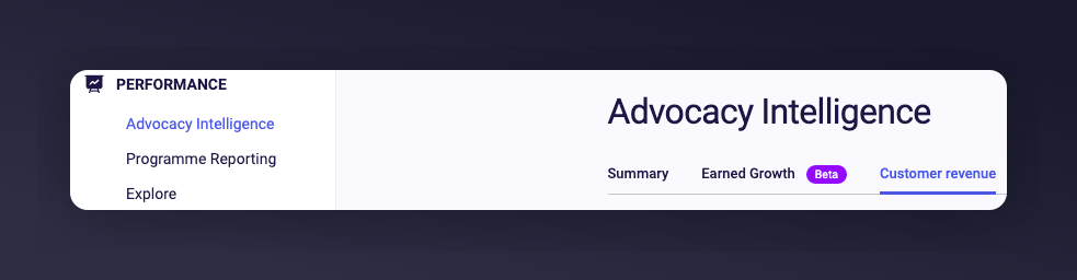 Navigating to Customer Revenue page in Mention Me