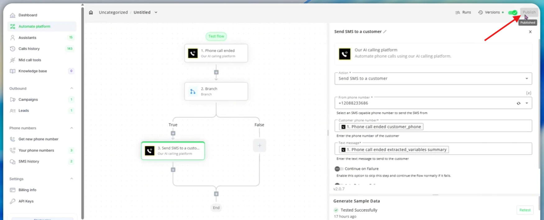 Publishing the automation