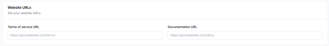 Website URLs Settings