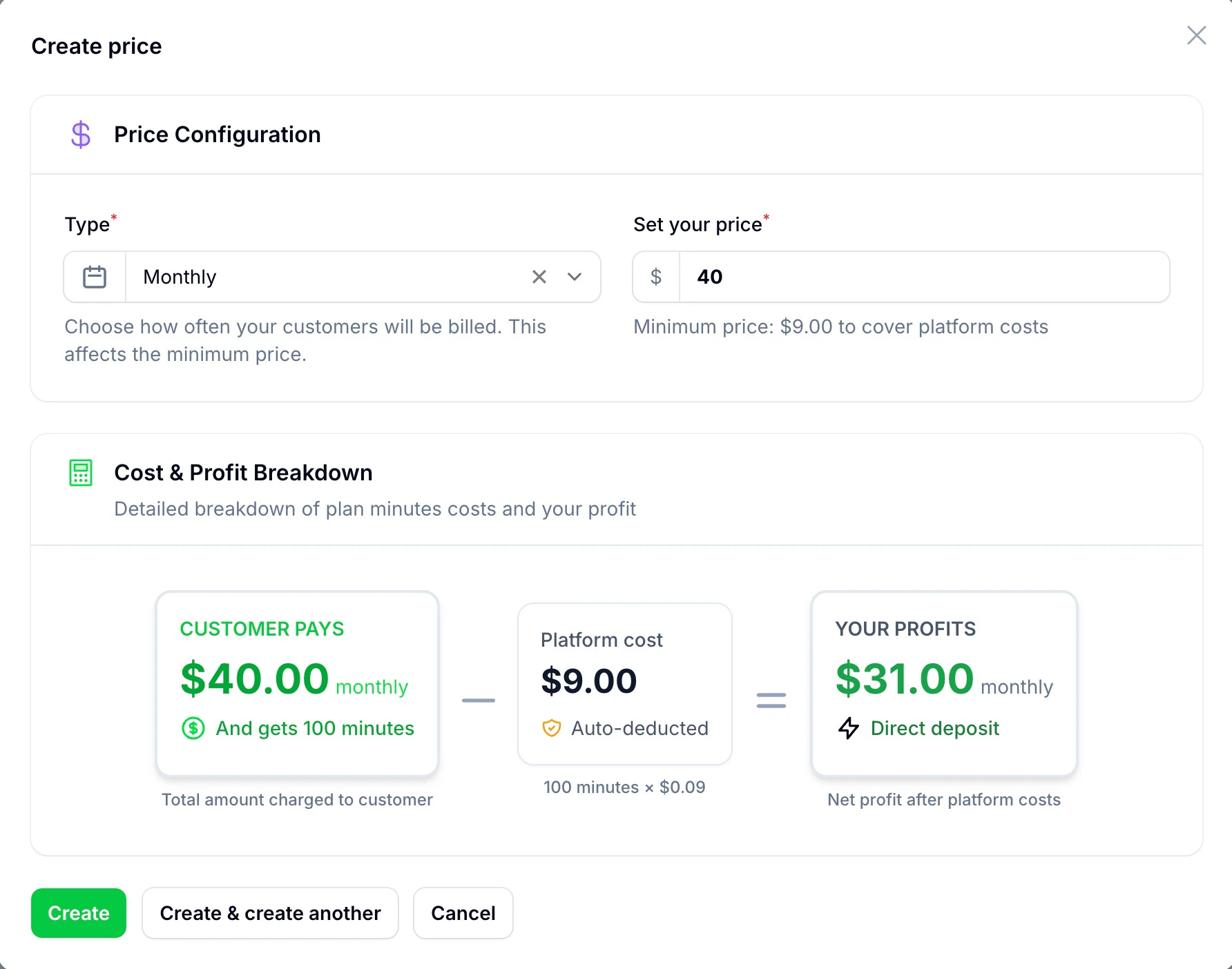 Plans & Pricing Section