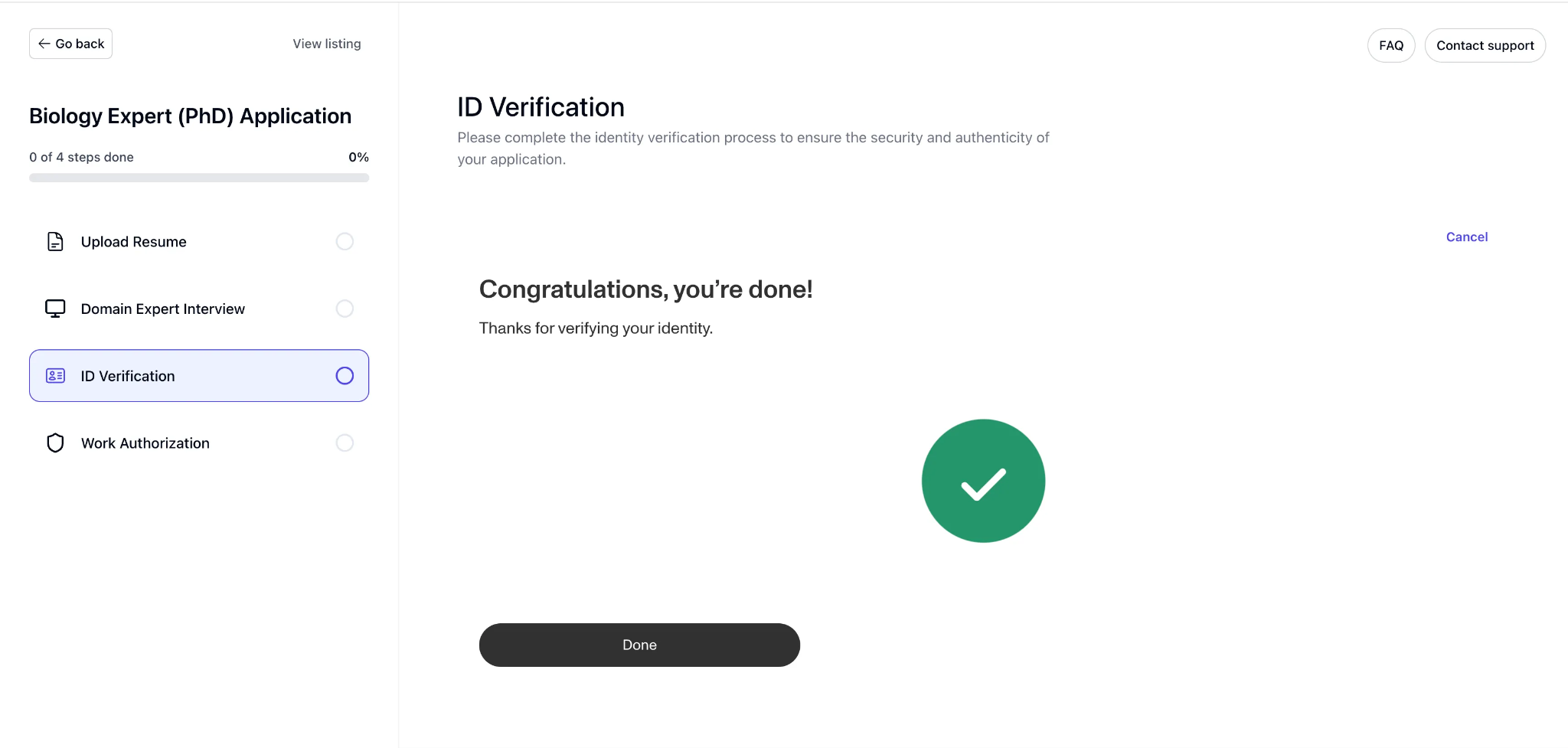 Verification complete