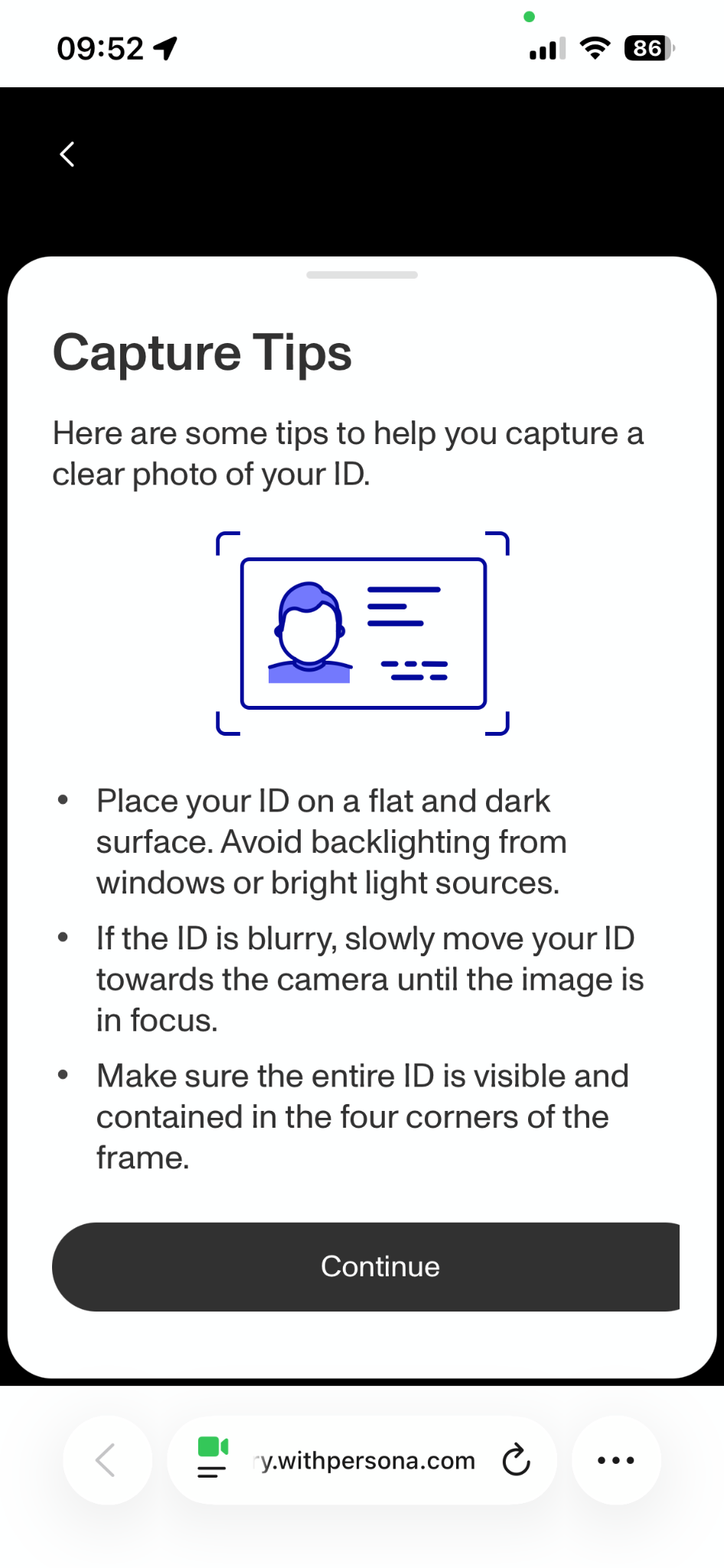 Phone device handoff screen