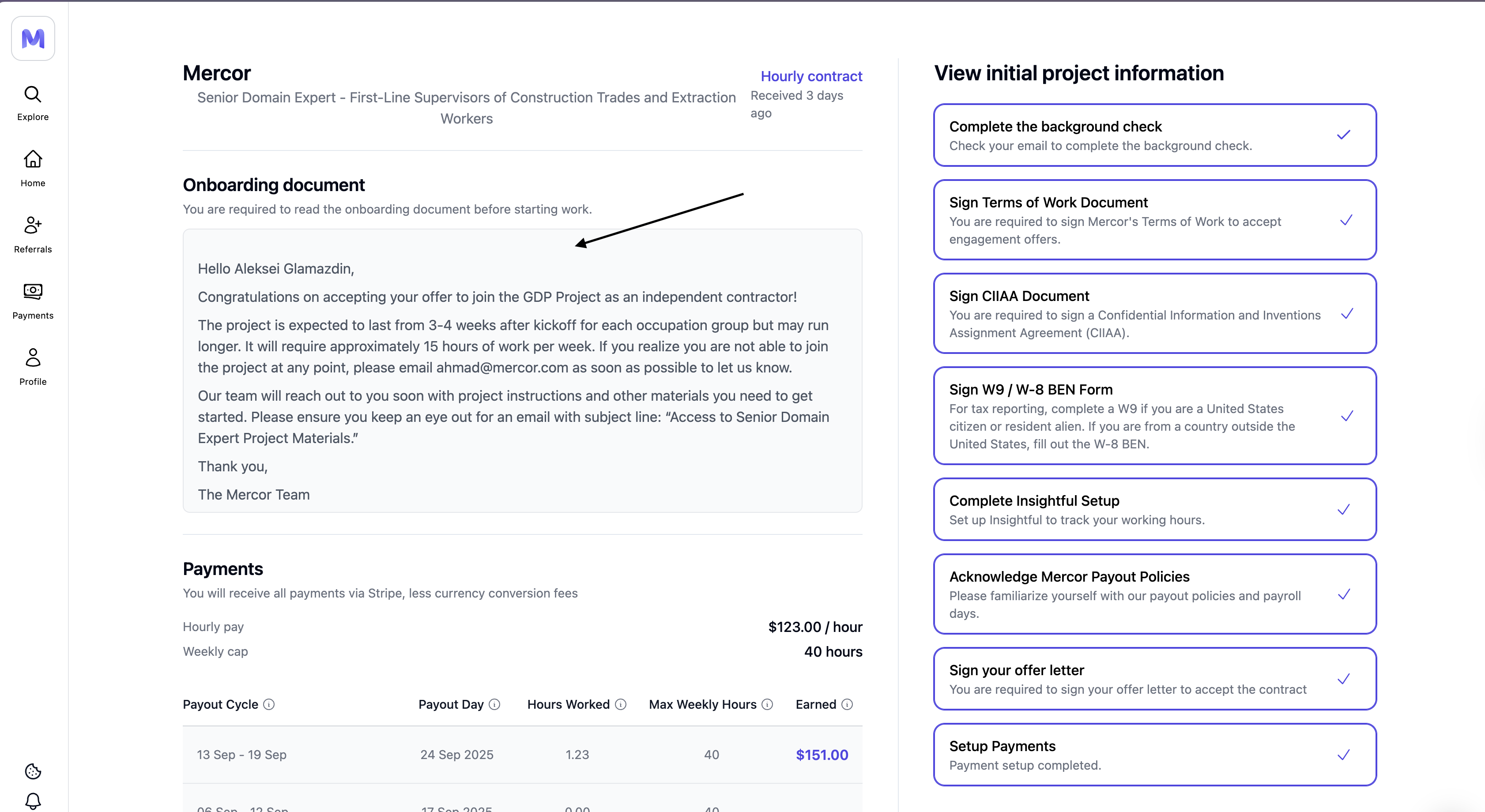 Onboarding document preview
