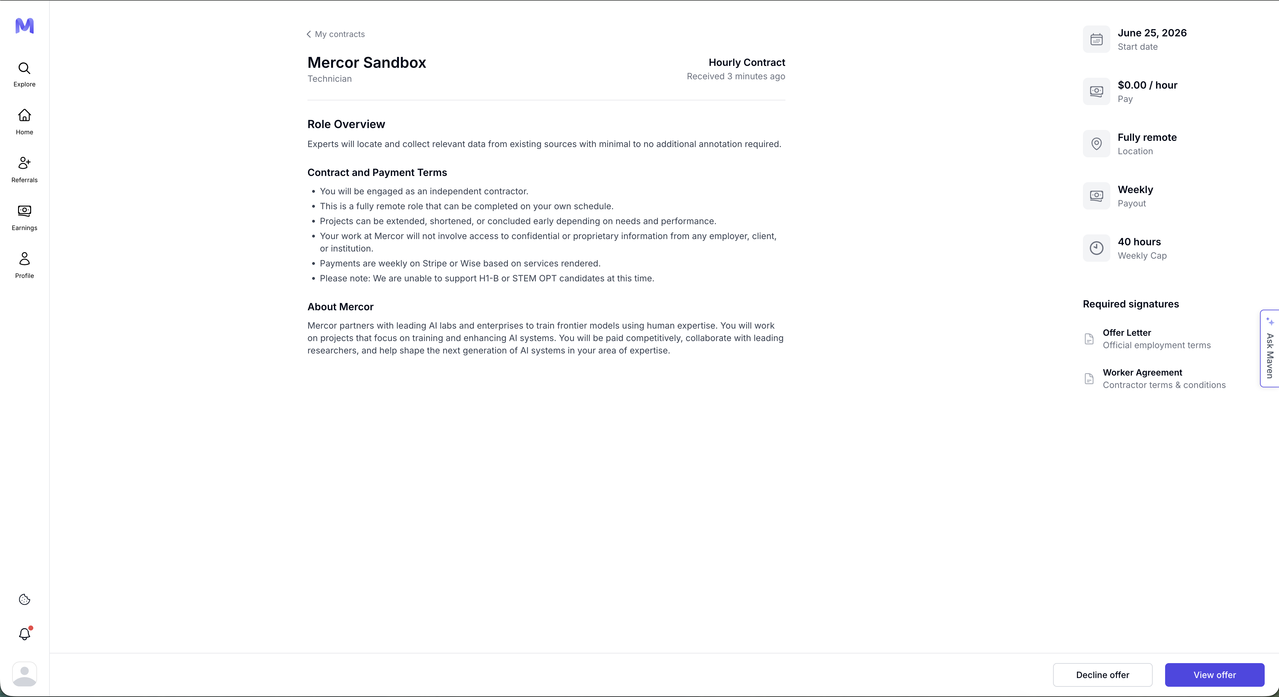 Project Onboarding - Mercor