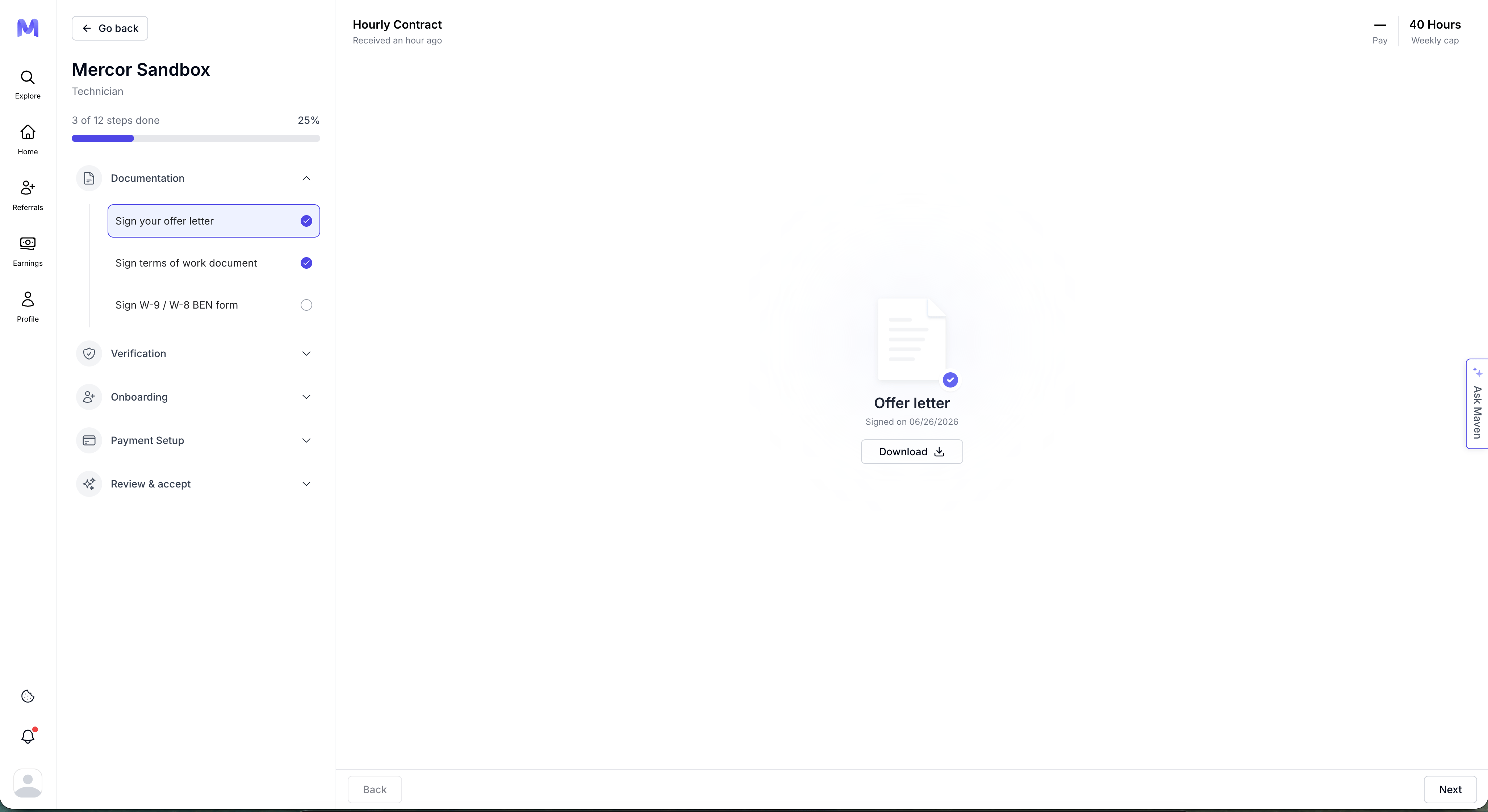 Onboarding checklist after the offer letter is signed