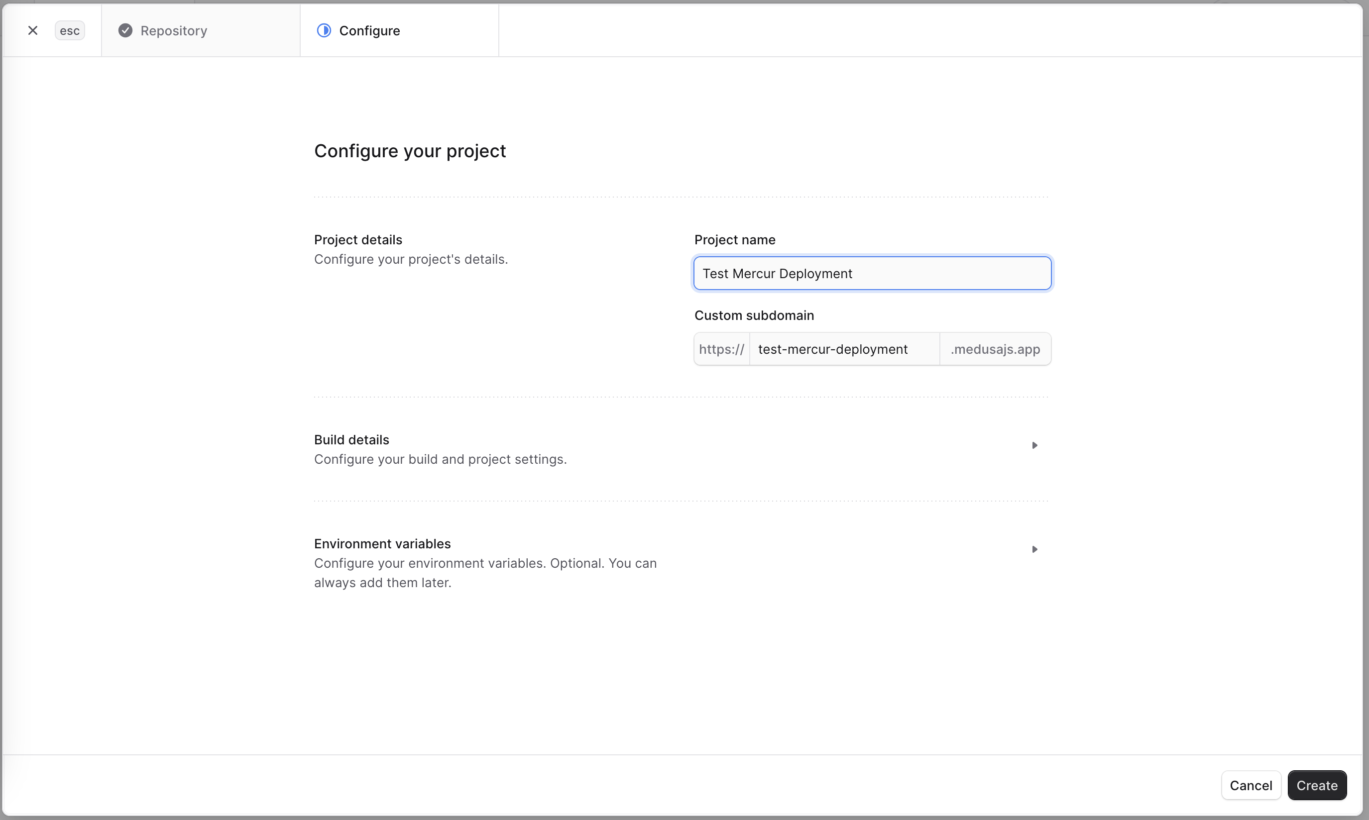 Basic project settings