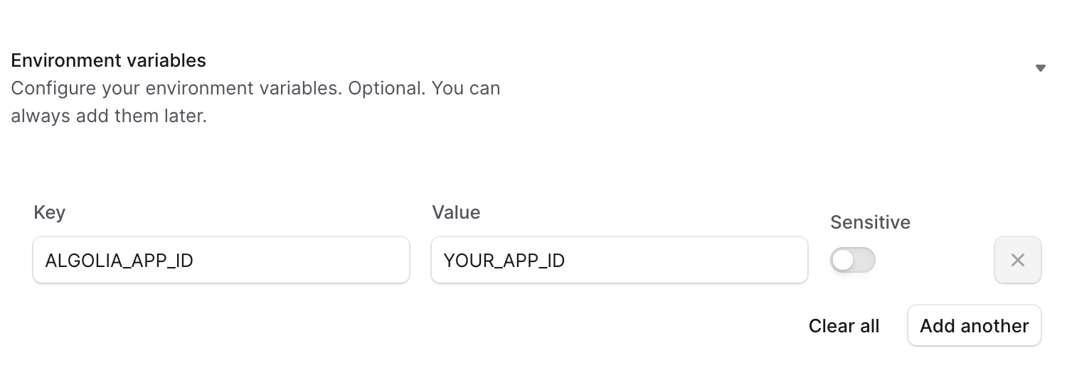Environment variables