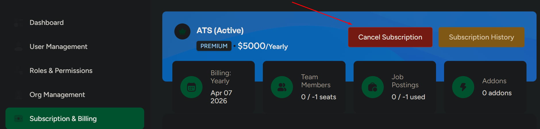 Manage Subscription 3