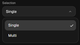 Dropdown Component Selection Configuration