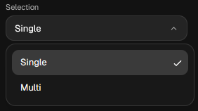 Dropdown Component Selection Configuration