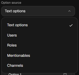 Option Source Dropdown Open
