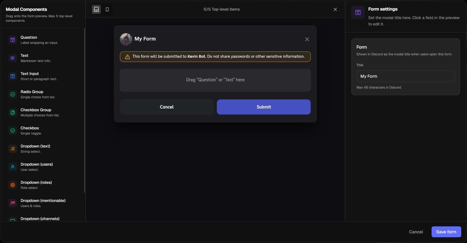 Form Editor Modal