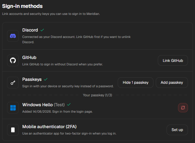 Updated Passkeys View