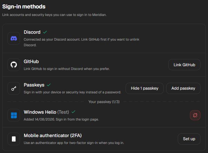 Updated Passkeys View