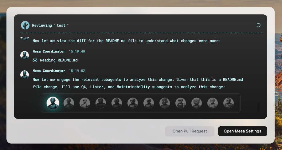 Live review of a pull request