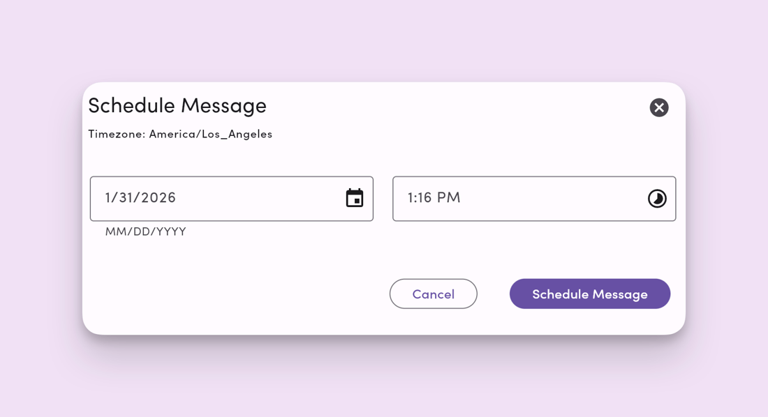 Scheduling A Message Scheduled Text Messages - MessageDesk Support Docs