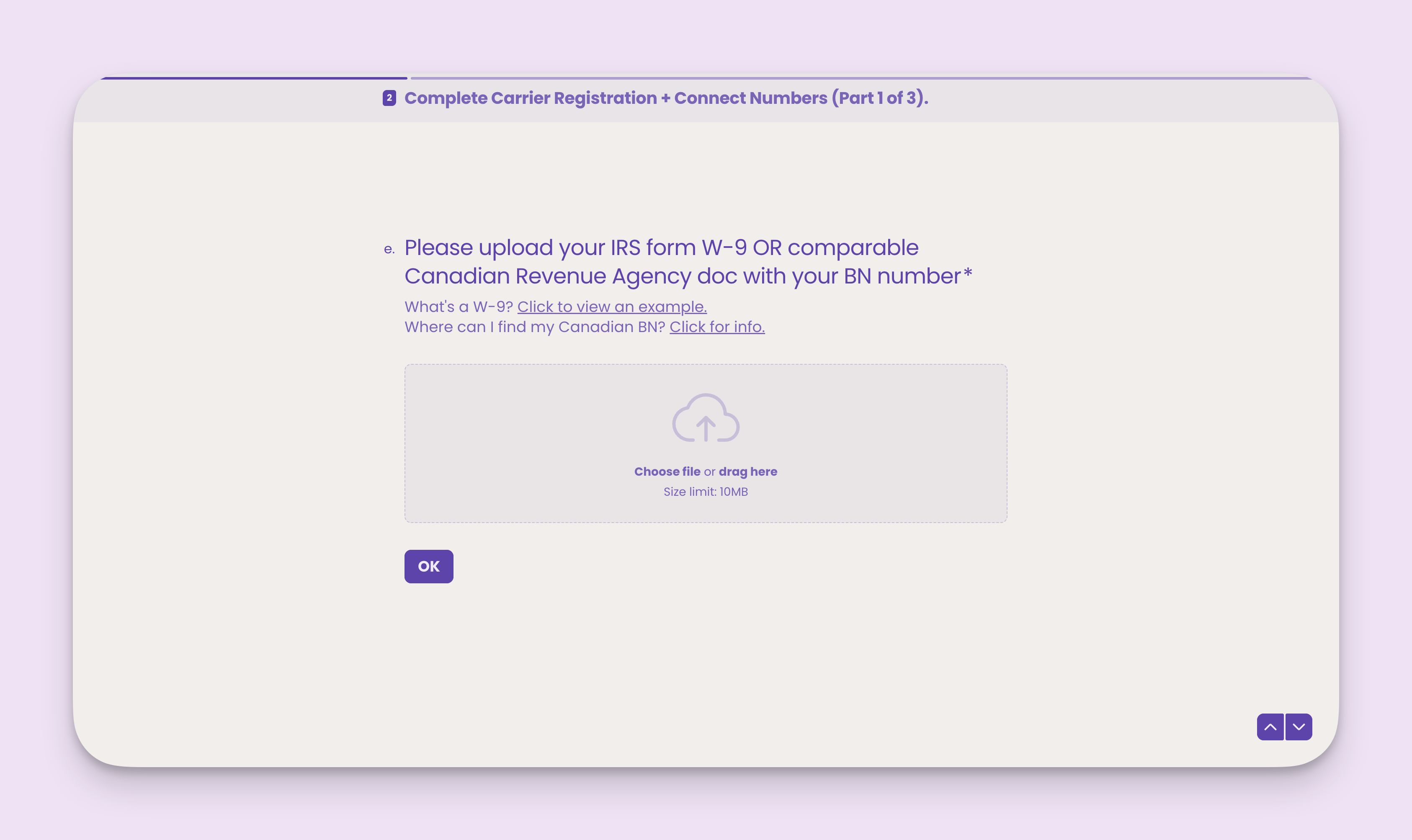 Carrier Registration W9