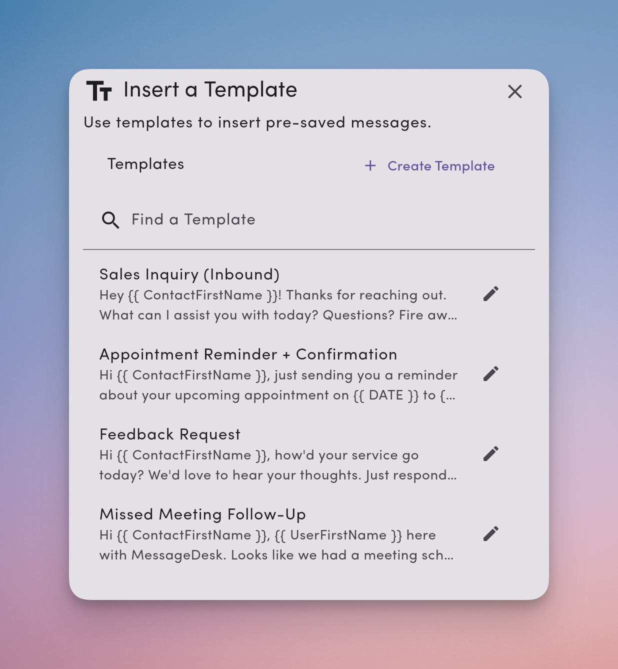 Template Create Edit
