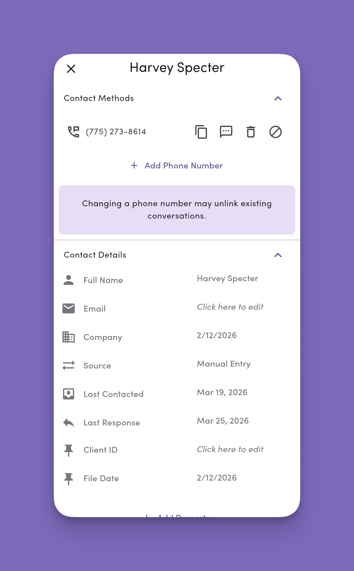 Contacts Detail Contacts Detail