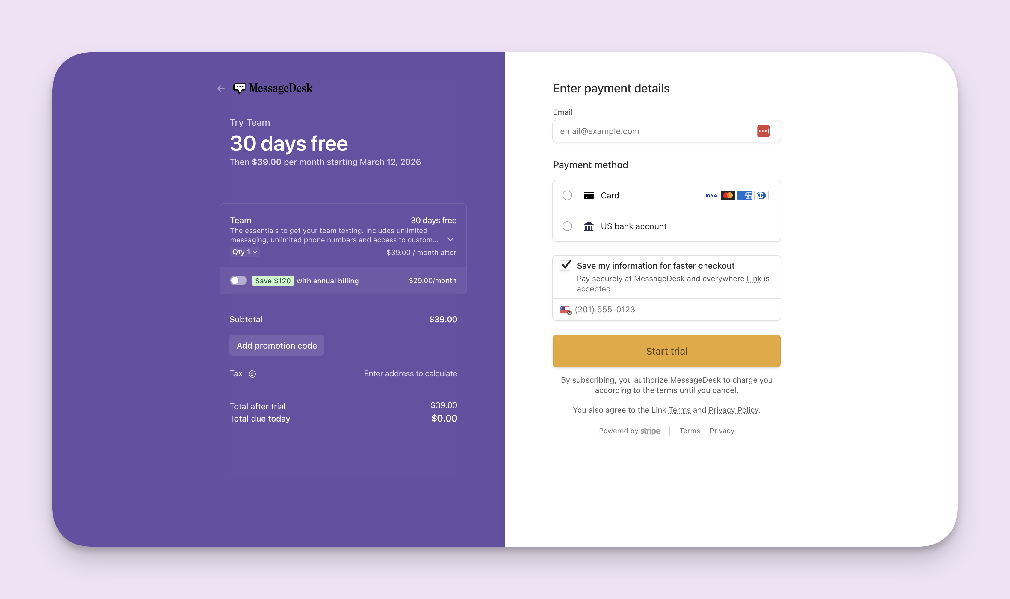 Enter Payment Details
