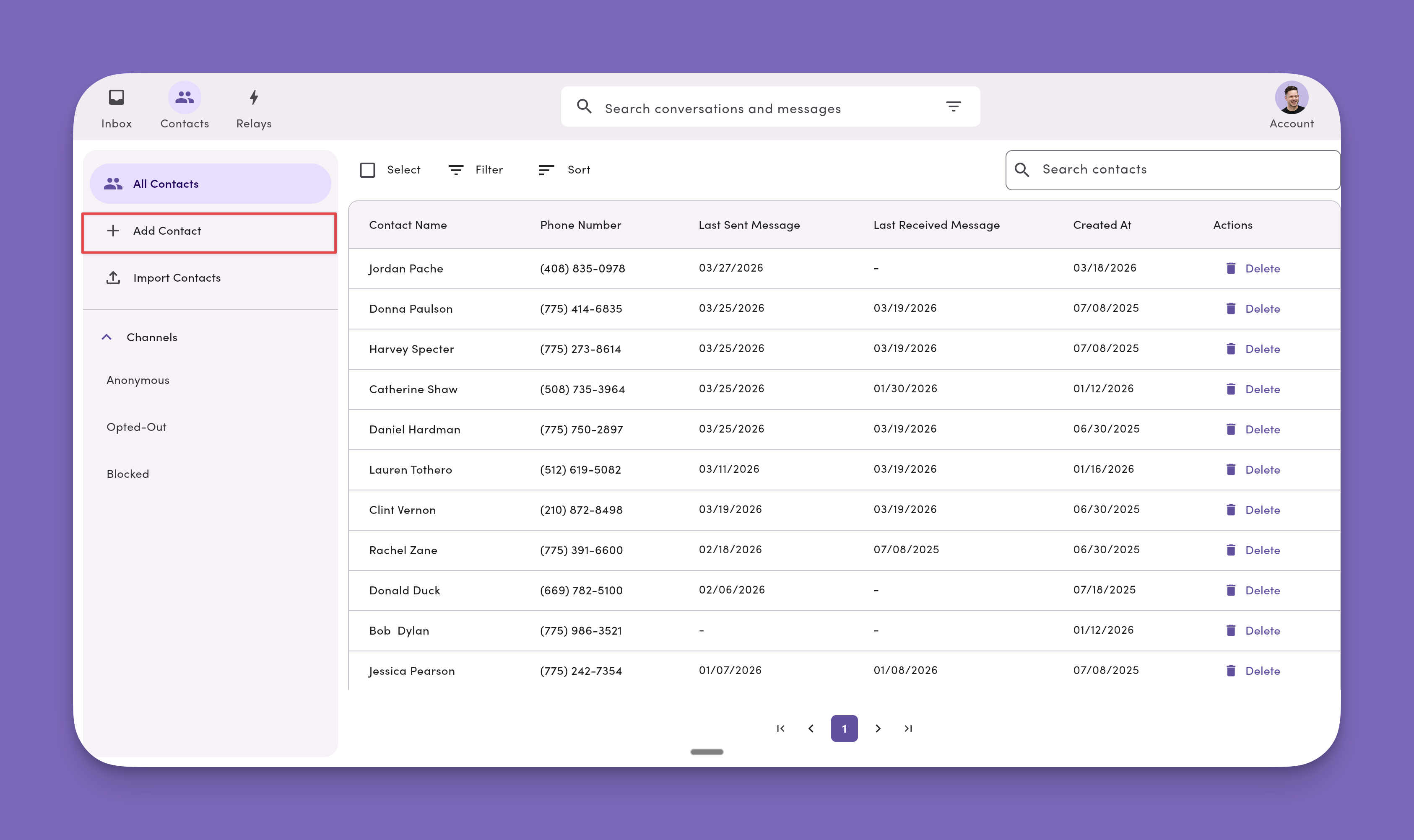 Contacts Add Contact