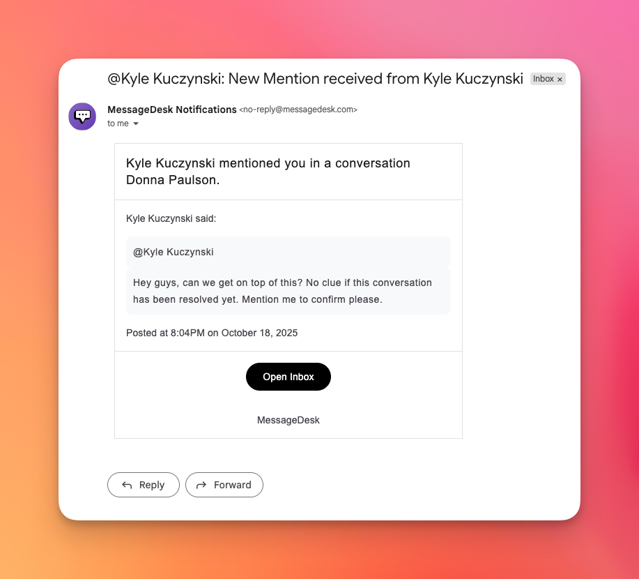 Mention Email Notification Pn