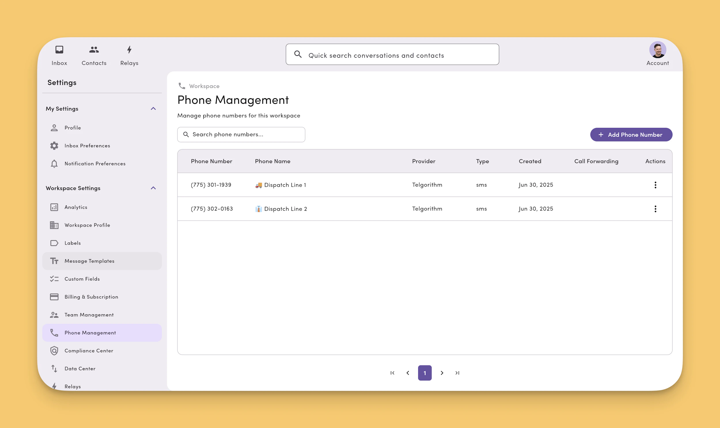 Phone Management - Manage Connected Lines