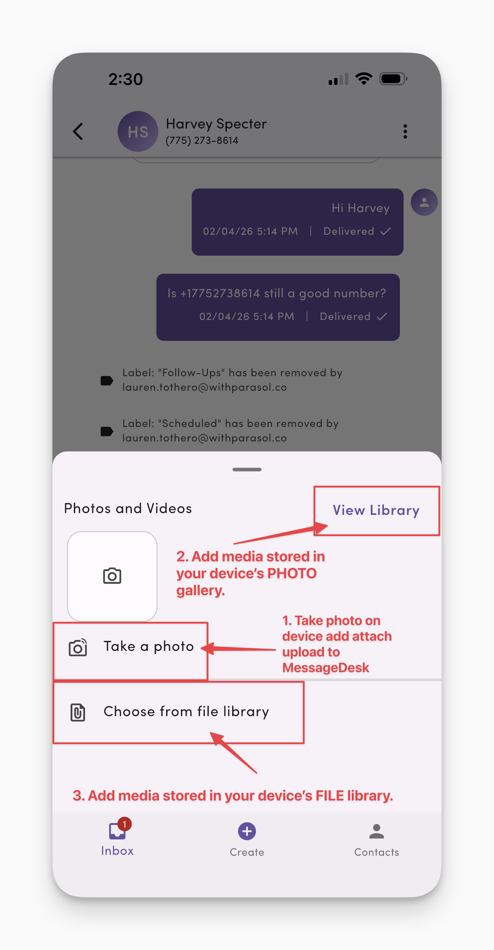 Send & Receive Media Files - MessageDesk MMS
