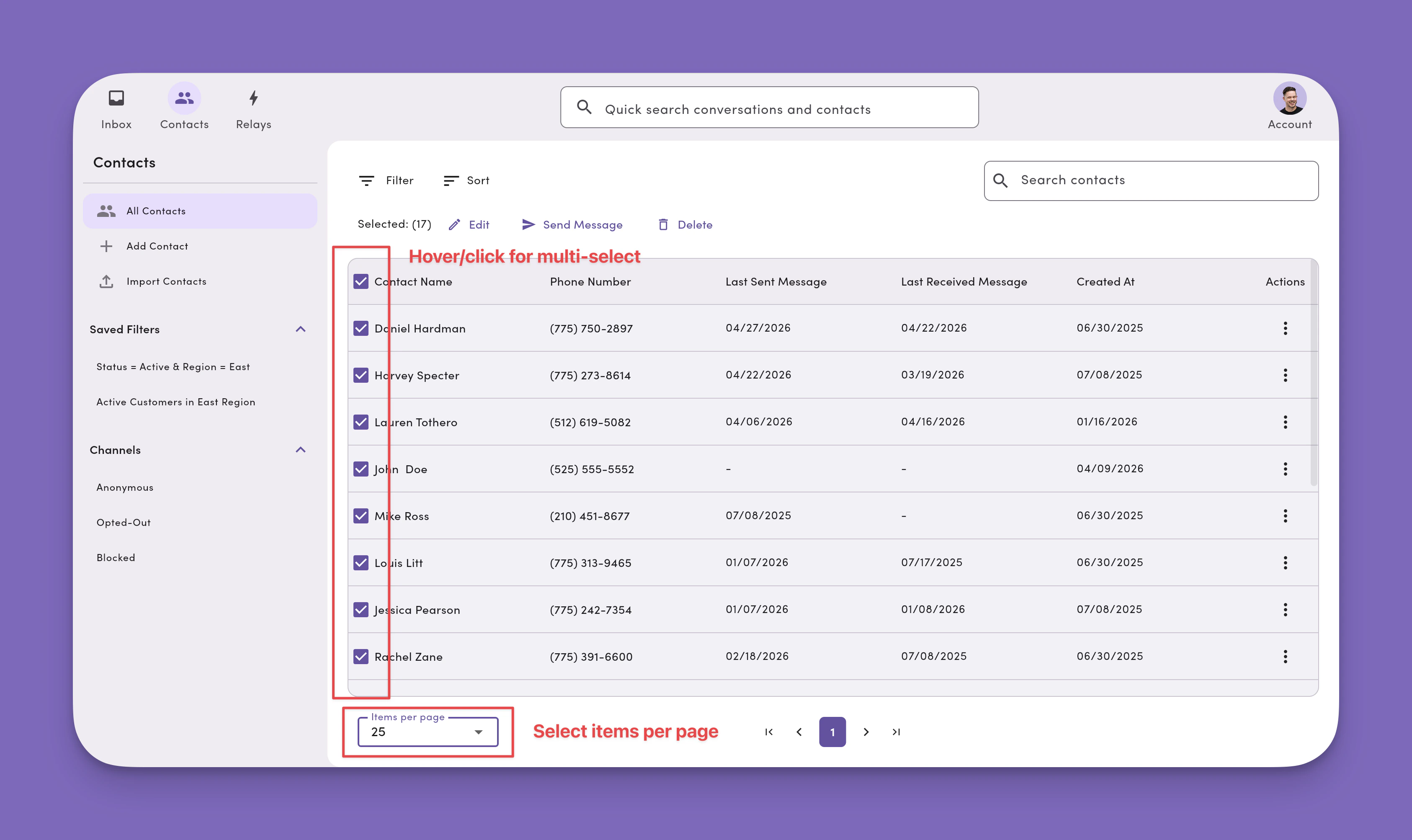 Contacts Multi Select