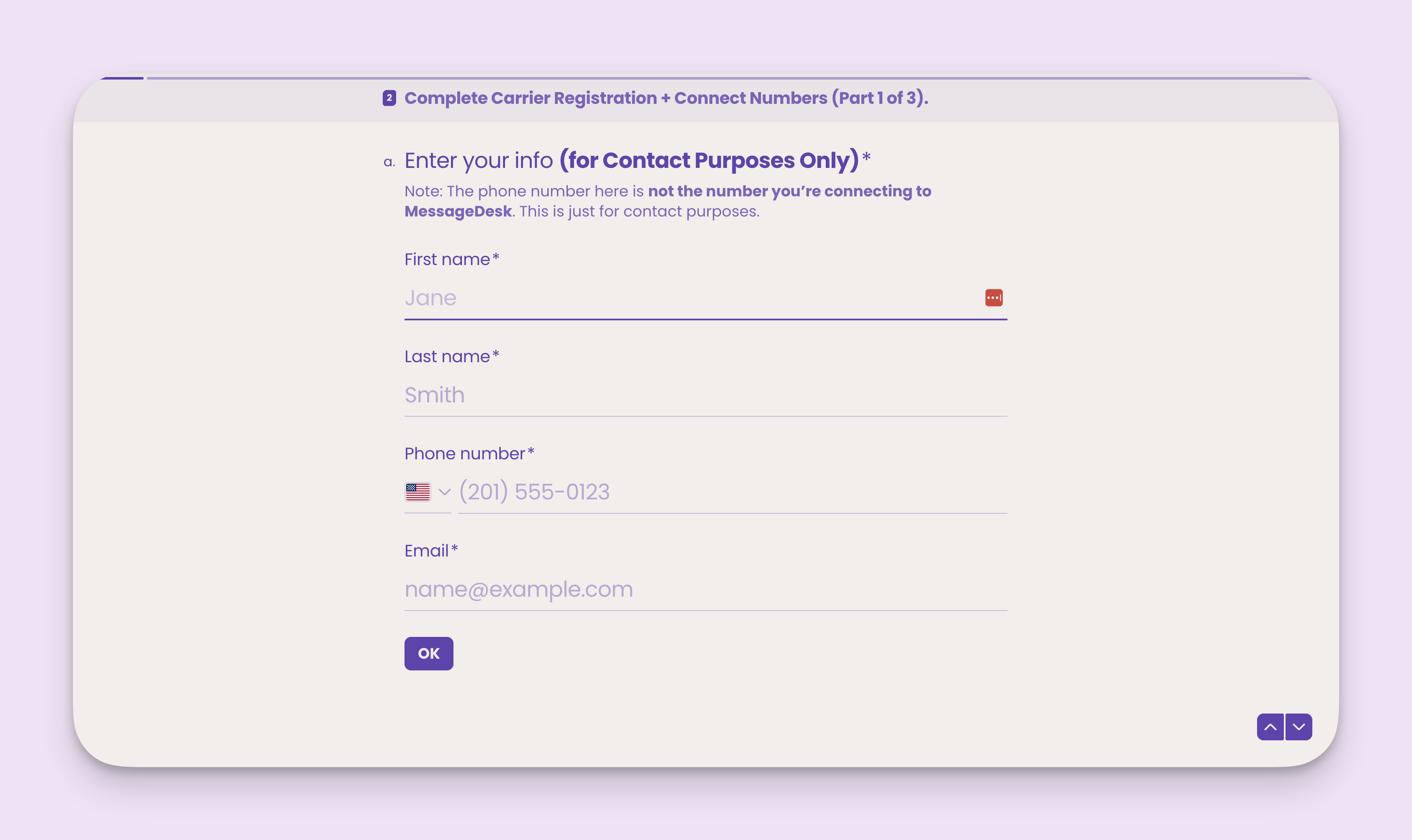 Carrier Registration Contact Info