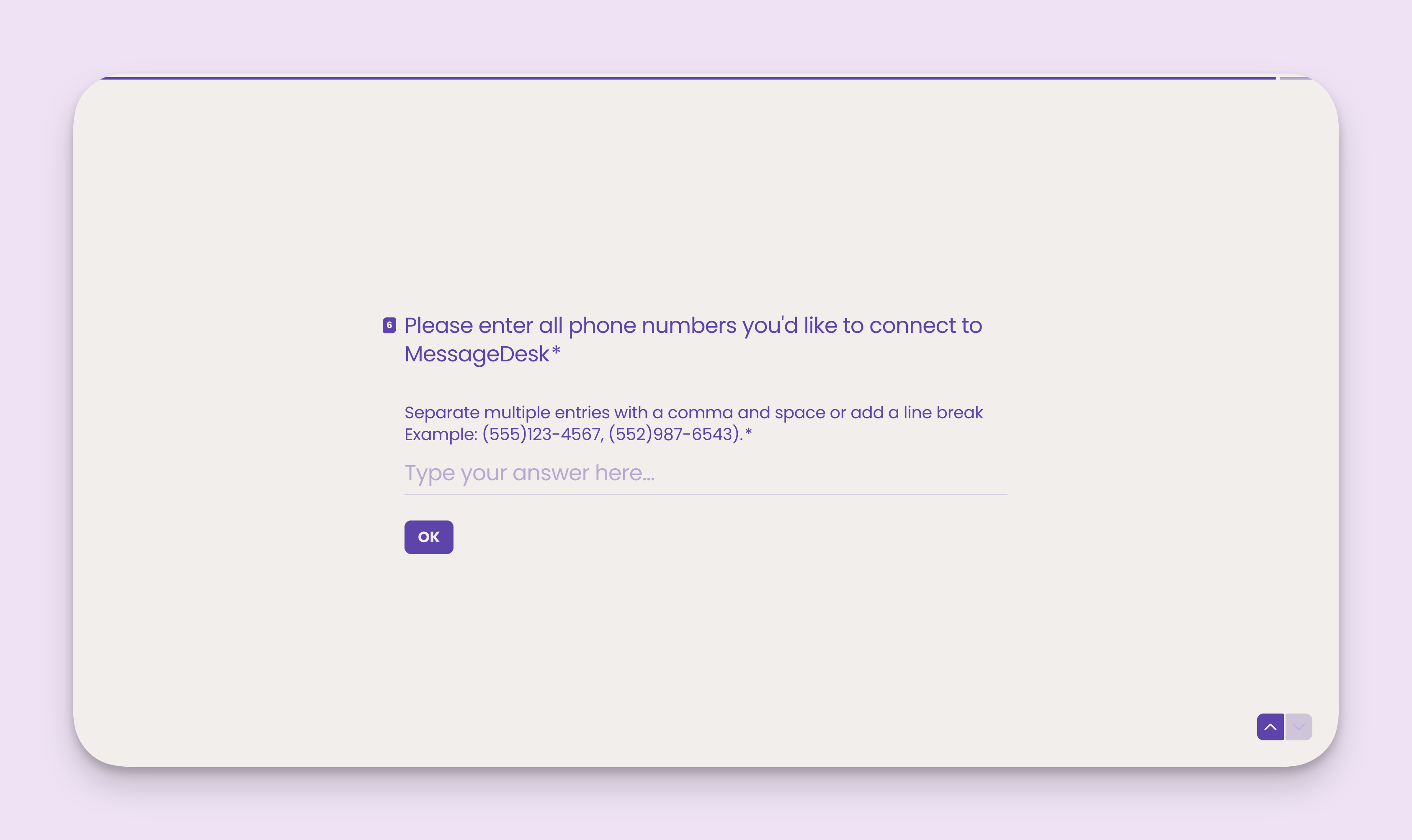 Carrier Registration Enter Phone Numbers