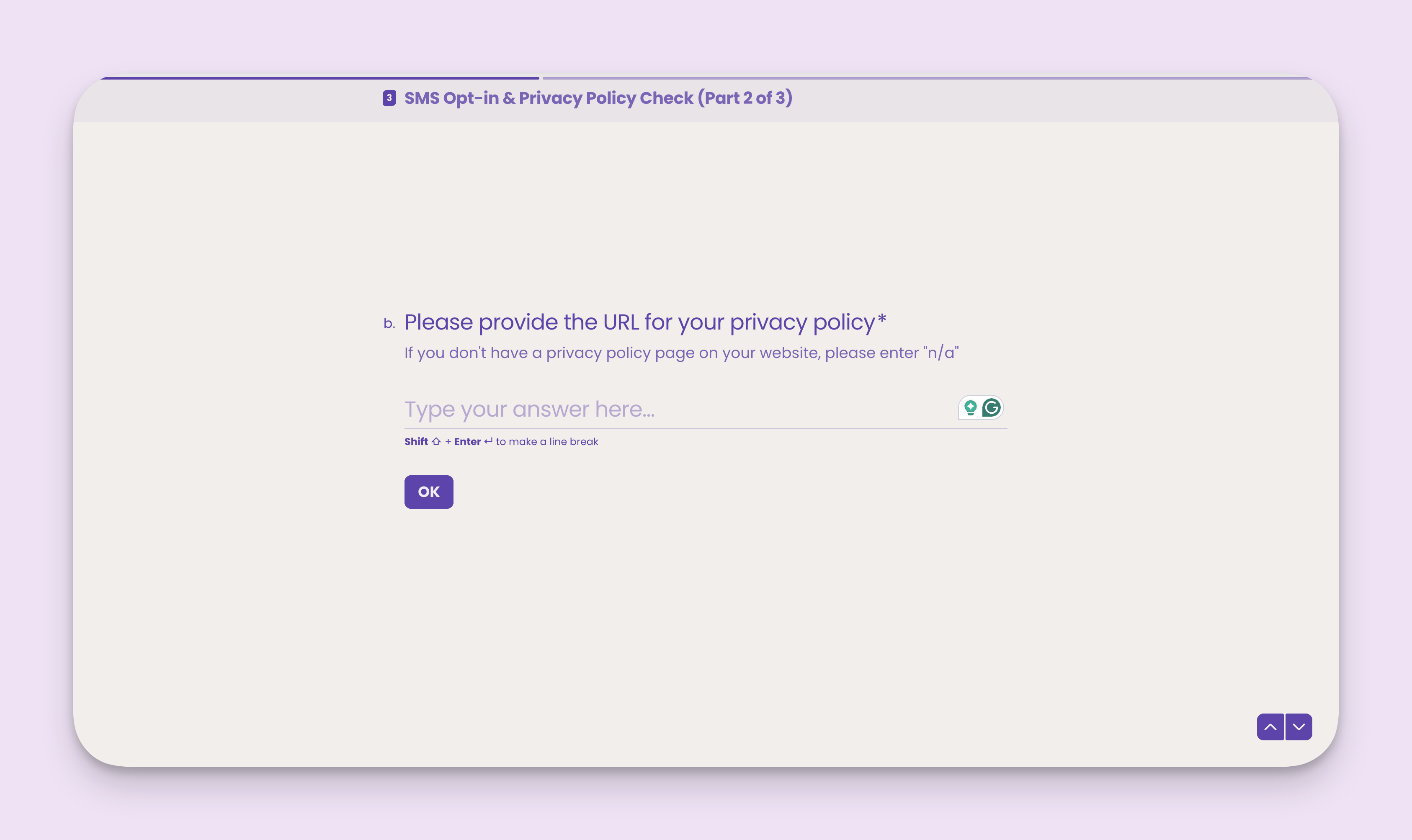 Carrier Registration Enter Privacy Policy Url