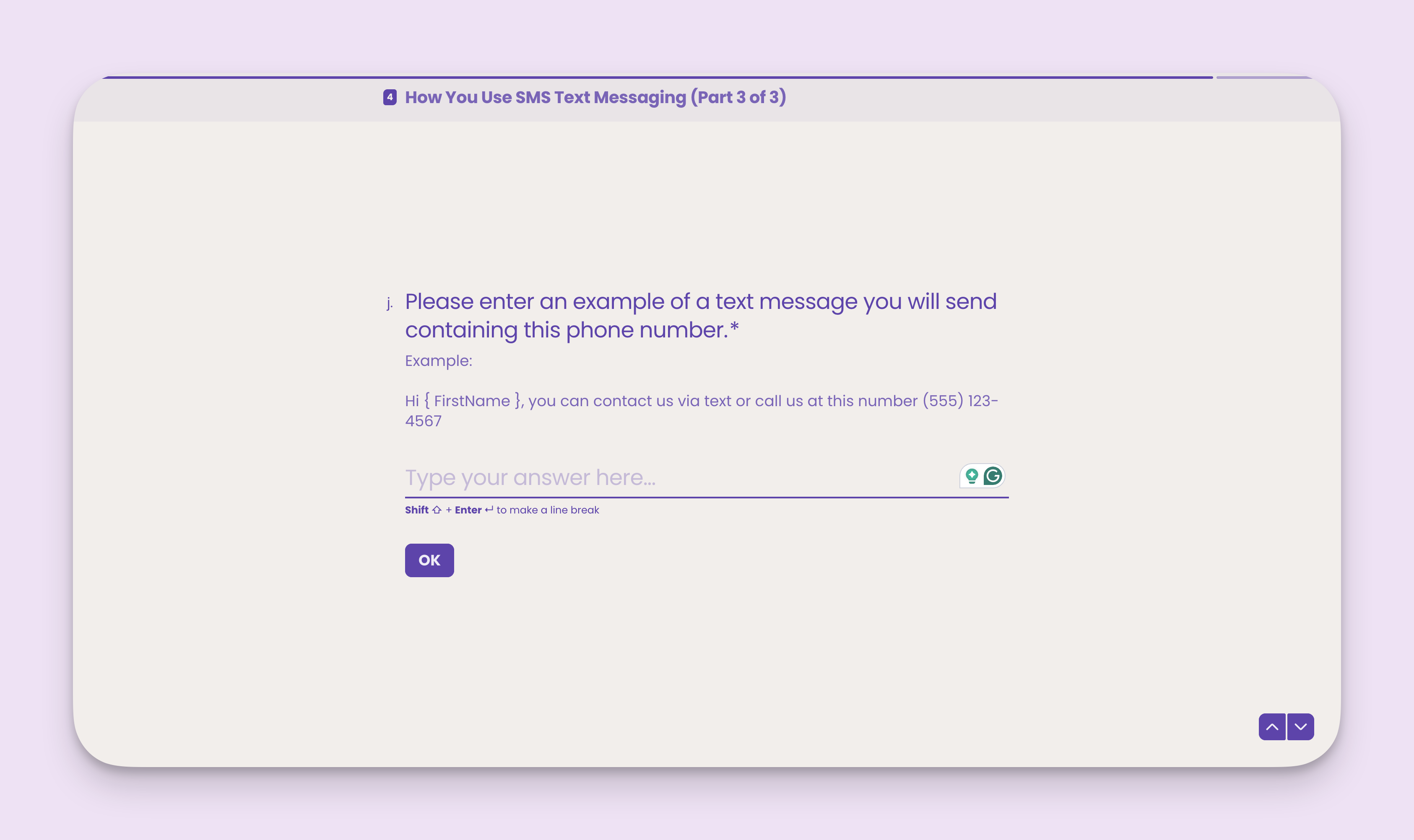 Carrier Registration Phone Number Example