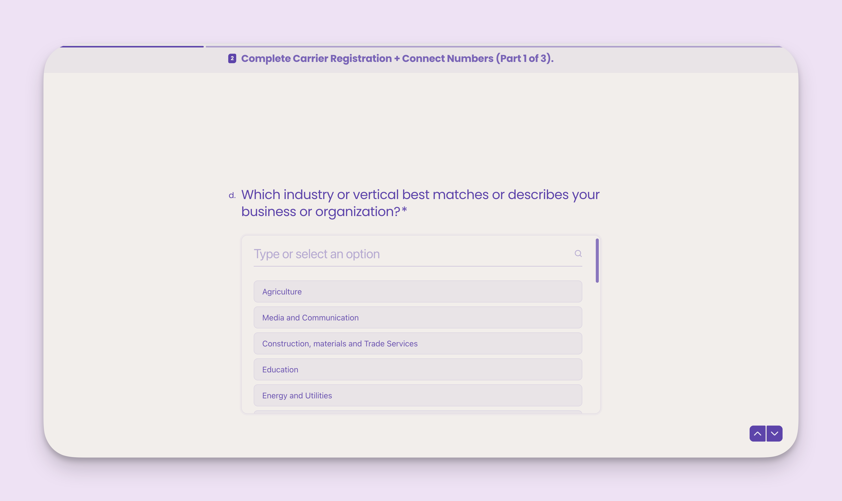Carrier Registration Vertical