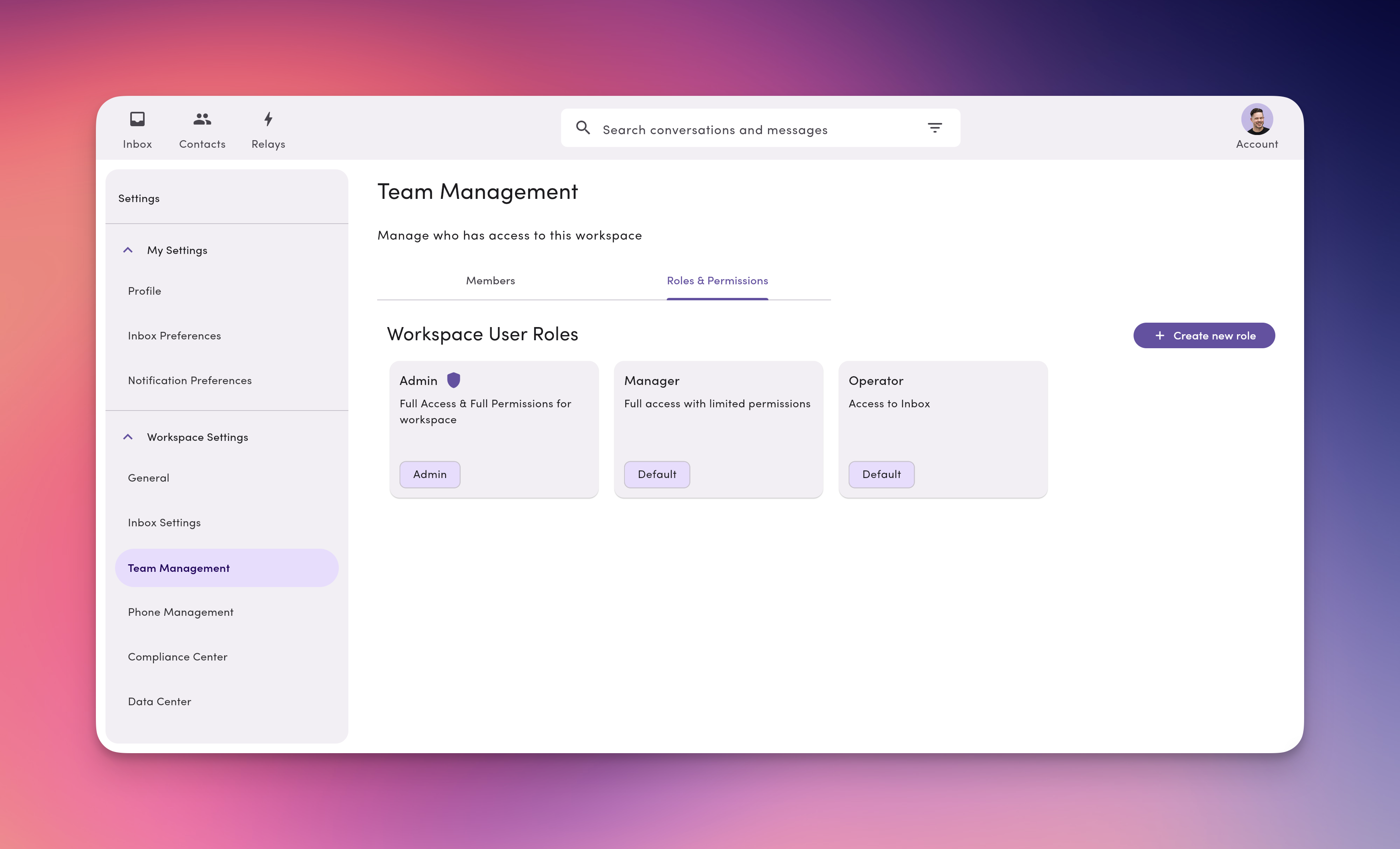 Team Management Roles Permissions Default Pn