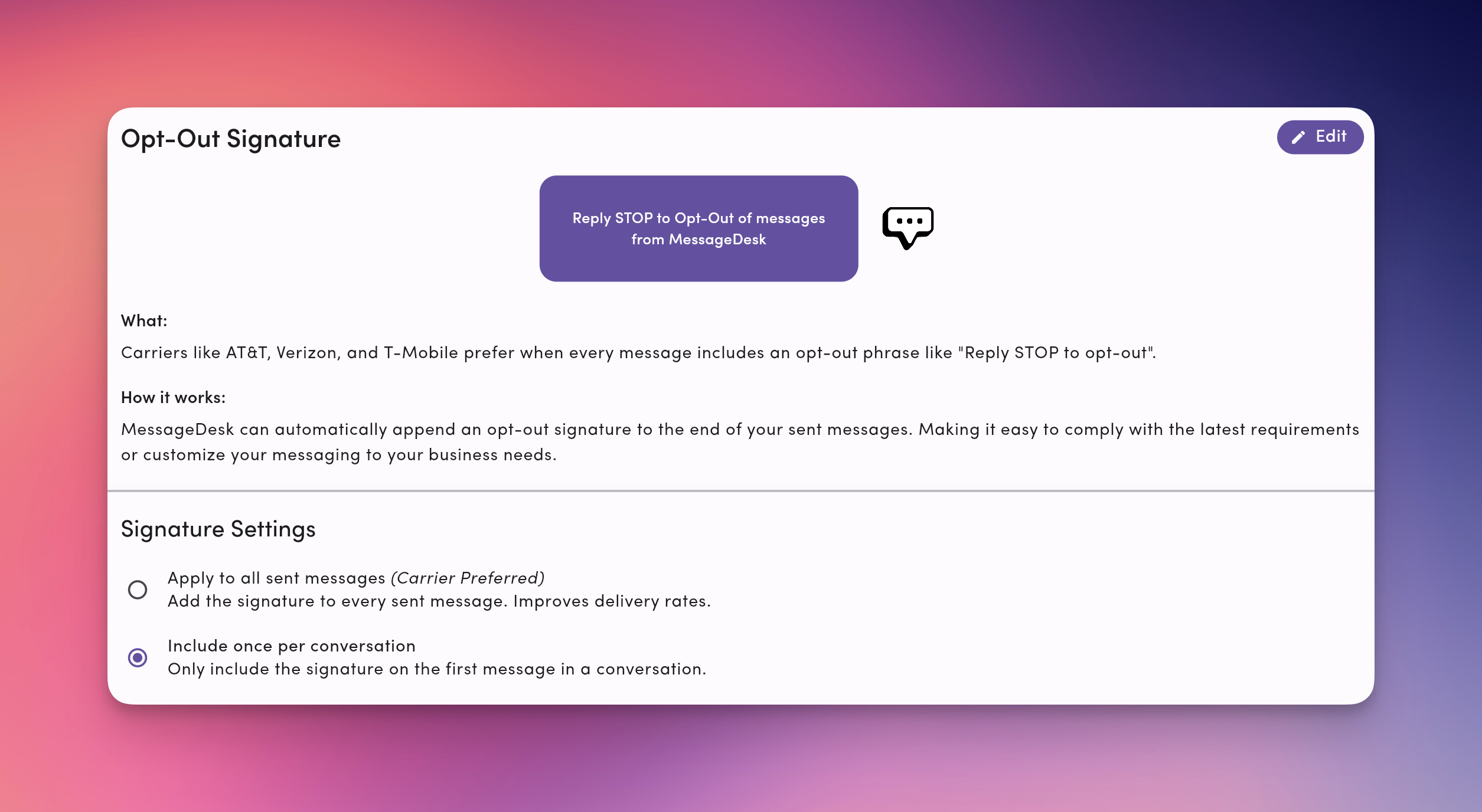 Opt Out Signature Pn