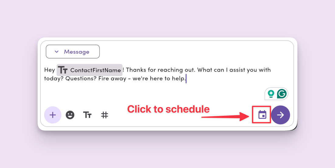 Scheduling A Message Scheduled Text Messages - MessageDesk Support Docs