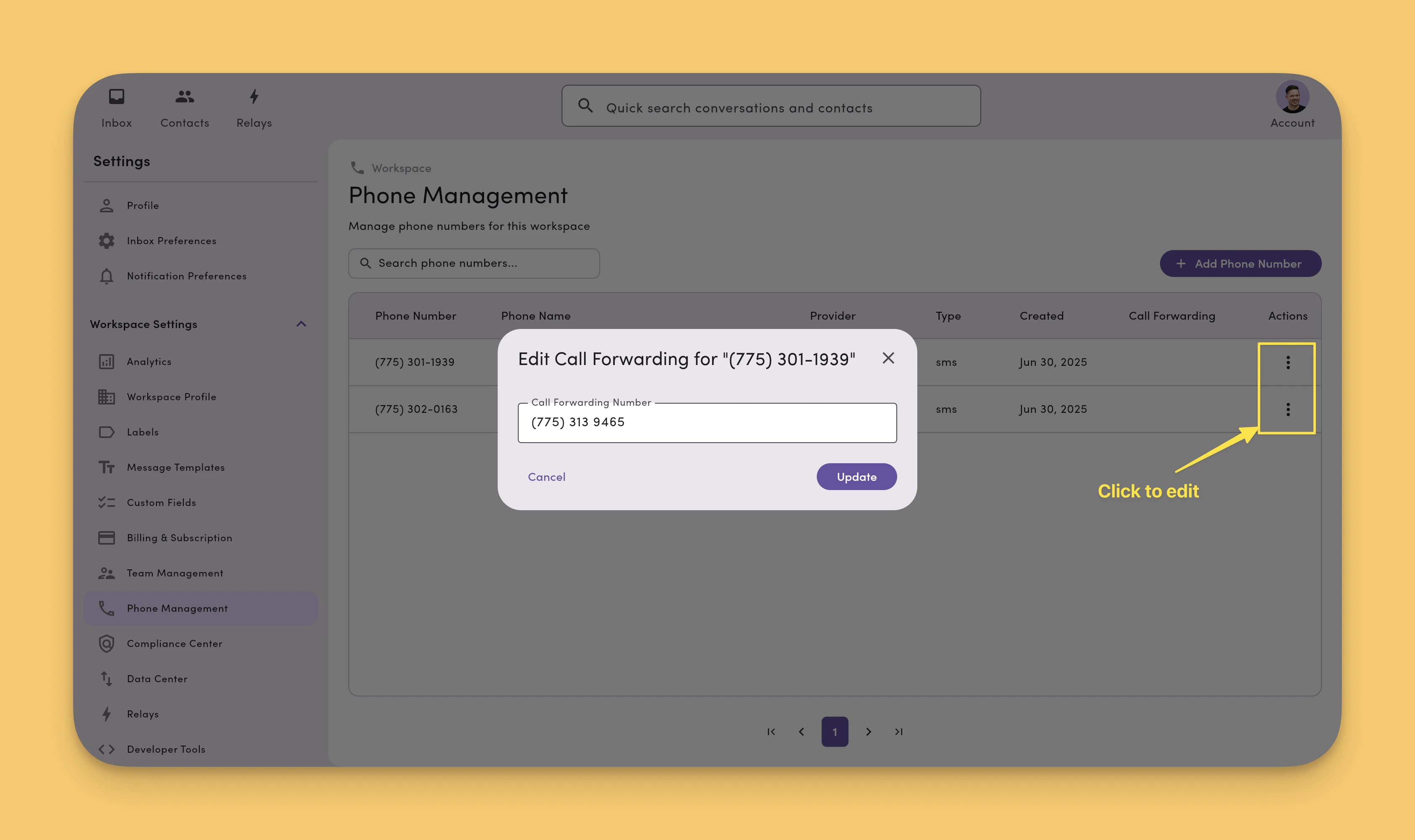 Settings Phone Management Call Forwarding