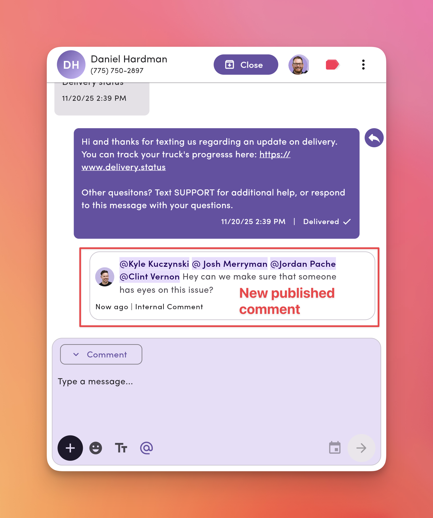 Comment Published Pn