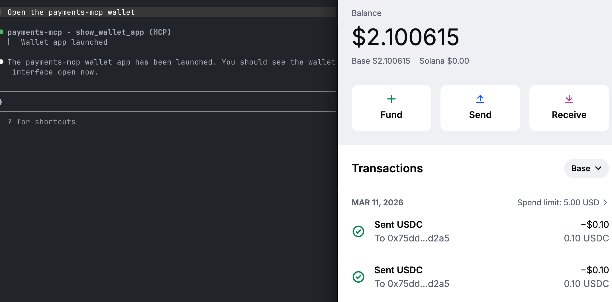 Payment MCP Wallet Sign In