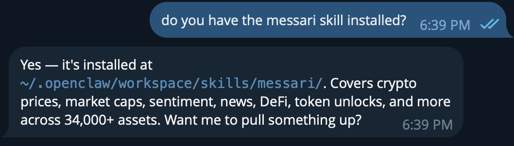 OpenClaw Skill Installed